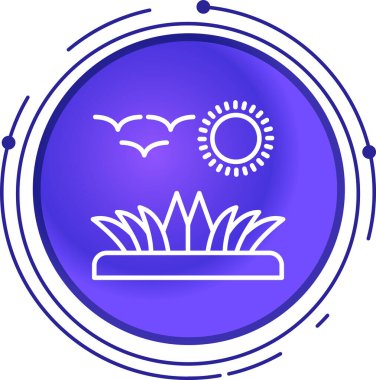 Beyaz arkaplanda izole edilmiş güneş ikonundaki çizgi çiçeği. Renkli taslak konsepti. vektör