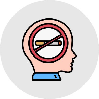 İnsan dumanı tüten düz simge