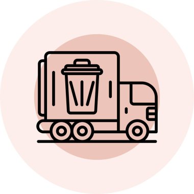 Çöp kamyonu simgesi, illüstrasyon tasarımı