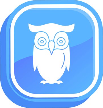 Baykuş ikonu. Web için baykuş vektör simgelerinin karikatür çizimi