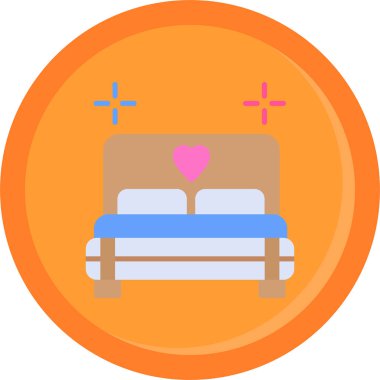 Yatağa. Web simgesi basit illüstrasyon