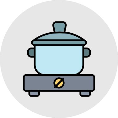 Mutfak vektörü renk çizgisi simgesi