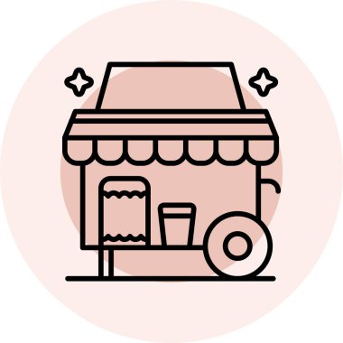 Kafe vektör illüstrasyon simgesi