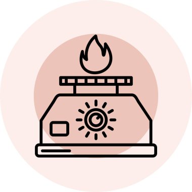 yanan alev simgesi vektör illüstrasyonu