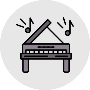 piyano simgesi vektör illüstrasyonu