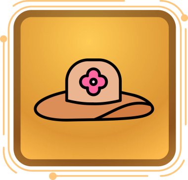 Moda stili izole edilmiş arkaplanda yay simgesine sahip şapka