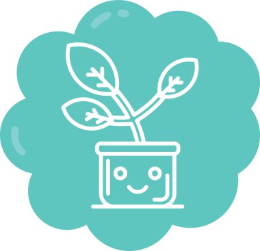 Vektör çizim çiçek Pot