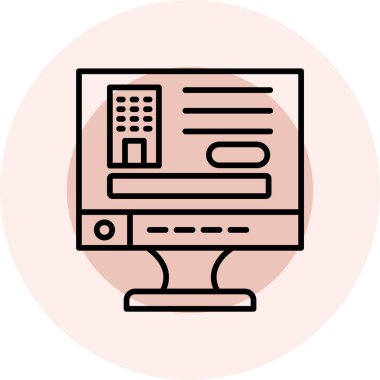 Bilgisayar. Web simgesi basit illüstrasyon