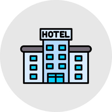 Otel vektör simgesi modern basit işaret gösterimi