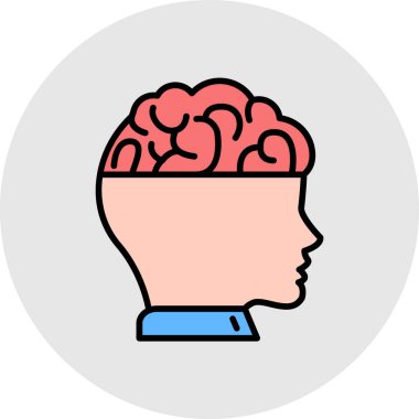 Beyin. Web simgesi basit illüstrasyon