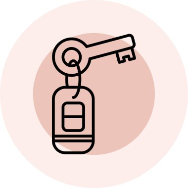 Oda anahtarı simgesi, vektör illüstrasyonu basit tasarım