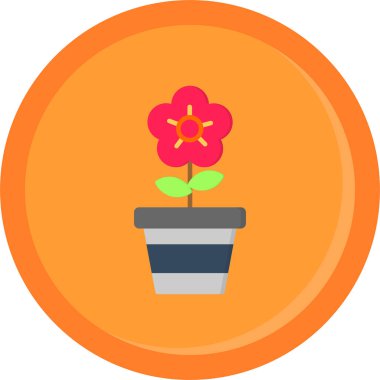 Çiçek. Web simgesi basit illüstrasyon