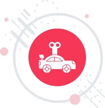 Çizgi Arabası simgesi beyaz arkaplanda izole edildi. Renkli taslak konsepti. Vektör.