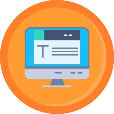 bilgisayar web simgesi, düz tasarım