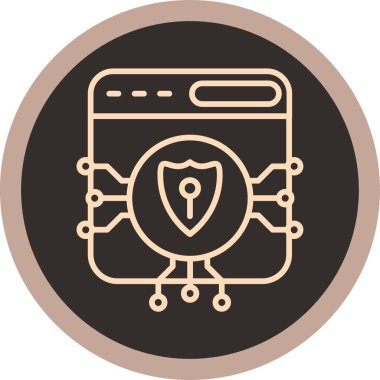 Web simgesi, internet güvenliğinin vektör illüstrasyonu