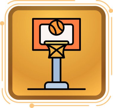 Basketbol ikonu, çizgi film tarzı