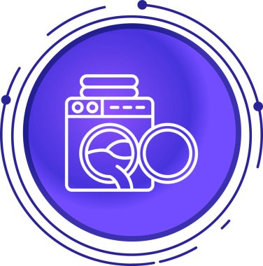 Çizgi yıkama simgesi beyaz arkaplanda izole edildi. Çamaşır ikonu, çamaşır makinesi, çamaşır makinesi. Ev aletleri sembolü. Renkli taslak konsepti. vektör.