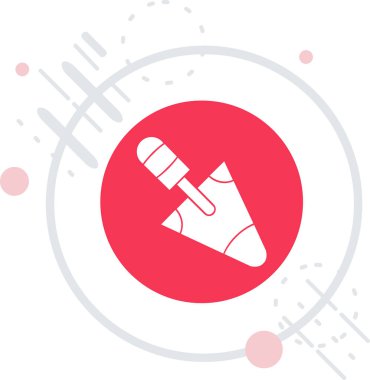 Uzun gölgeli eldivenli beyaz çizgi beyzbol sopası. Kırmızı daire düğmesi. vektör.