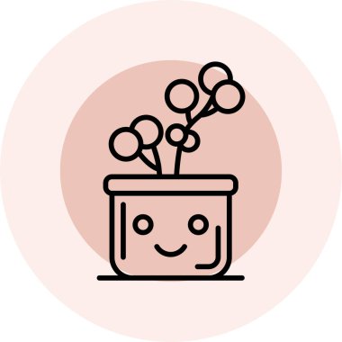 Saksı bitkisi vektör illüstrasyonunun eşsiz tasarımı