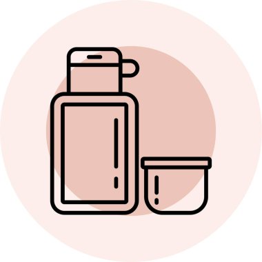 Basit bir el çizimi, bir bardak sabun ve bir bardak sıcak içeceğin çizimi. izole vektör çizimi.