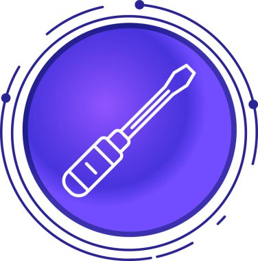 çizgi tornavida simgesi beyaz arkaplanda izole edildi. alet sembolü. Renkli taslak konsepti. vektör illüstrasyonu