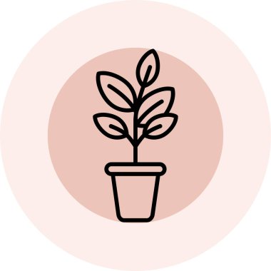 Bir bitki simgesinin vektör illüstrasyonu