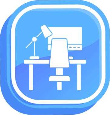 Mavi ve beyaz bir ikonun vektör illüstrasyonu