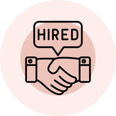 Bir el ve işin vektör illüstrasyonu