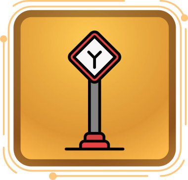 Beyaz arkaplanda modern tarzda izole edilmiş trafik sinyal simgesi