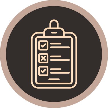 Moda Biçimli İzole Arkaplanda Kontrol Listesi Simgesi