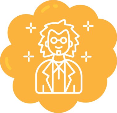 Gözlüklü adam, simge, vektör illüstrasyonu