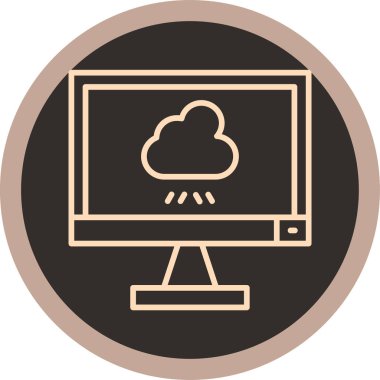 Bulut hesaplama simgesi. Basit resimleme