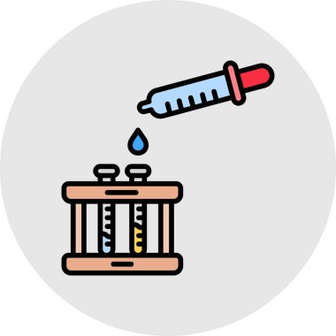 Aşı şırıngası renk vektör illüstrasyonu