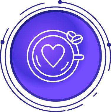 Beyaz zemin üzerinde yaprak simgesi olan mavi çizgili bir kalp. Sevgililer Günü. Aşk sembolü. Düğün günü. Renkli taslak konsepti. vektör.