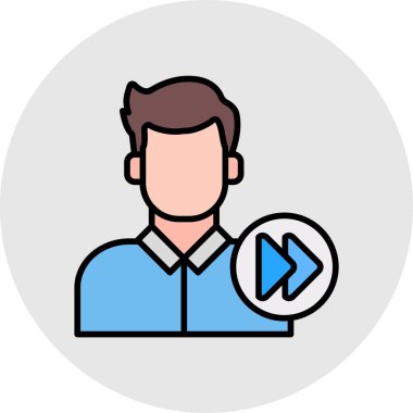 Video oynatıcı simgesi renk ana hatları vektörü