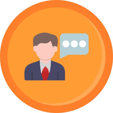 İş adamı simge, düz tasarım