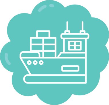 Gemi. Web simgesi basit illüstrasyon