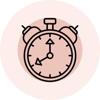 Kronometre Simgesi. Düz Renk Tasarımı. Vektör İllüstrasyonu.