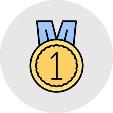 Madalya ikon vektör illüstrasyonu