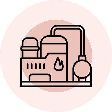 Benzin istasyonu. Basit resimleme