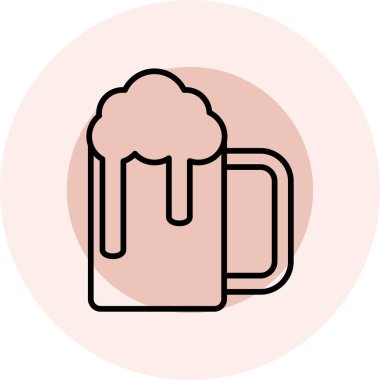 Bira ikonu. ince çizgi tasarımı.