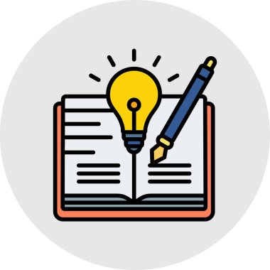 Kitap simgesi vektör illüstrasyon tasarımlı kalem