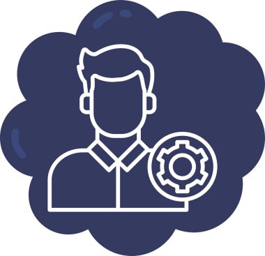 man with gear icon vector illustration