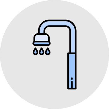 Su musluğu simgesi. Renk doldurma tasarımı ile düzenlenebilir kalın taslak. vektör illüstrasyonu.