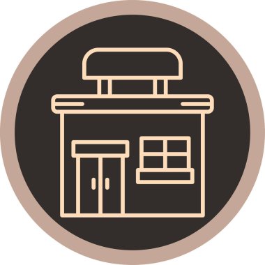 Otelde. Web simgesi basit illüstrasyon