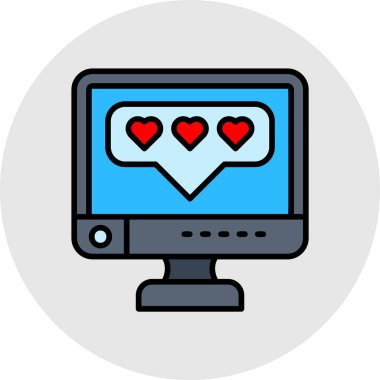 kalp ekranı renk ana hatları vektörü