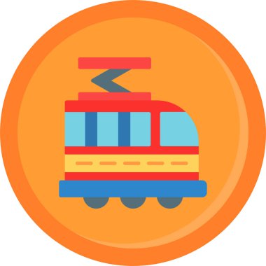 tren. Web simgesi basit illüstrasyon