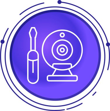 çizgi mikroskobu simgesi beyaz arkaplanda izole edildi. Kimya, ilaç enstrümanı, mikrobiyoloji büyütme. Renkli taslak konsepti. vektör.