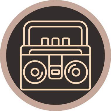 Radyo. Web simgesi basit illüstrasyon