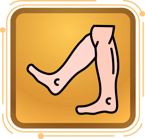 иконка травмы ноги в модном стиле градиент изолирован для любого веб-дизайна.